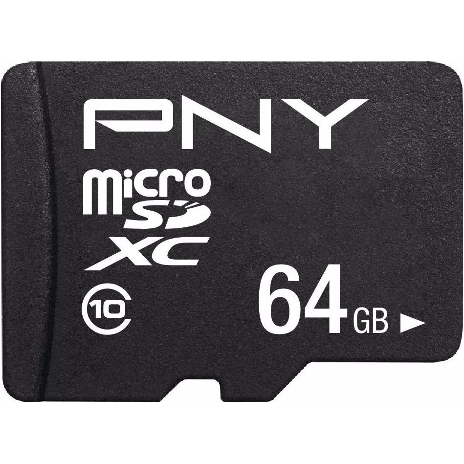 PNY Performance Plus (64 GB, microSDXC, U1, UHS-I), Speicherkarte, Schwarz