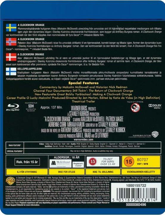 Produktbild SF Studios SF film A CLOCKWORK ORANGE, (BLU RAY) (Blu-ray)