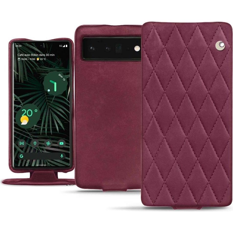 Noreve Lederschutzhülle vertikal (Google Pixel 6 Pro), Smartphone Hülle, Violett