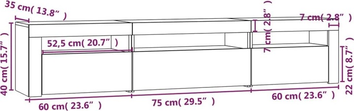 Produktbild VidaXL Leona (195 x 35 x 40 cm)