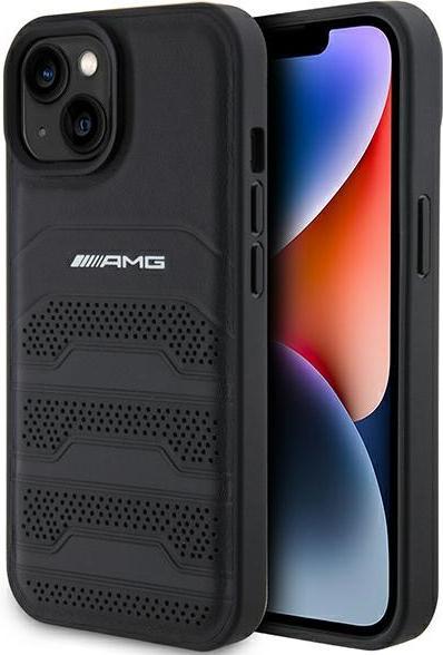 Image du produit Mercedes AMG AMHCP15MGSEBK iPhone 15 Plus 6,7" czarny/black hardcase Leather Debossed Lines (Apple iPhone 15 Plus)