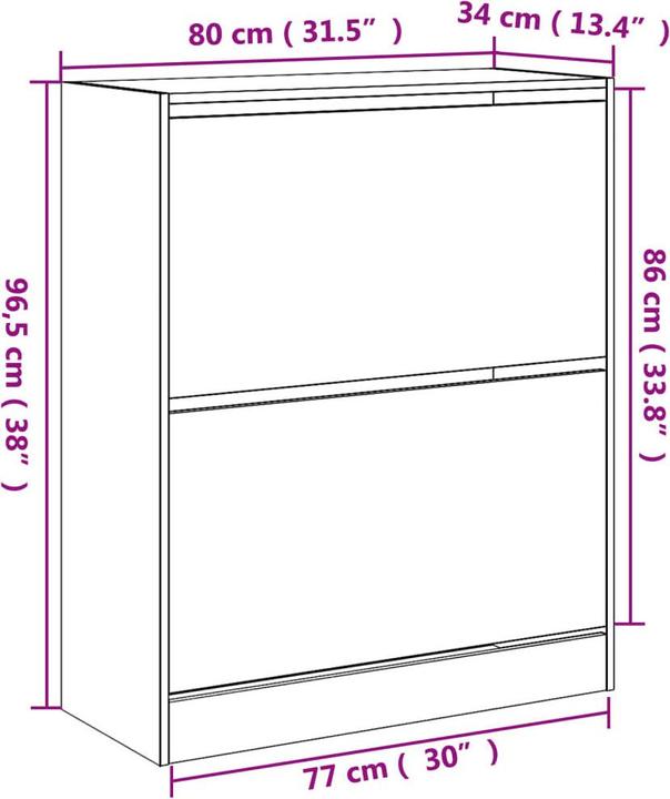 Produktbild vidaXL Nalani (80 x 34 x 96.5 cm)