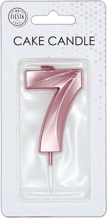 Produktbild Globos Europe Kuchenkerze 6 cm Metallic-Roségold Nr. 7