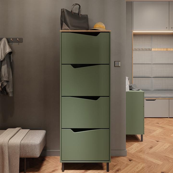 Produktbild Vicco Schuhkipper Marelle, Grün/Artisan, 60 x 167.4 cm mit 4 Fächern (60 x 38 x 167.40 cm)
