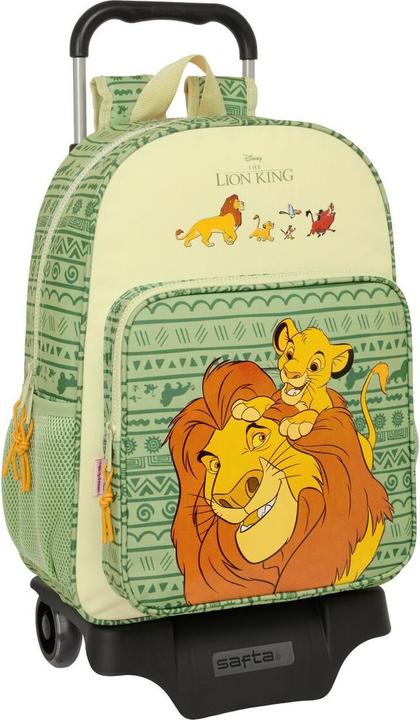 The Lion King School Rucksack with Wheels Mufasa Green Beige 33 x 42 x 14 cm