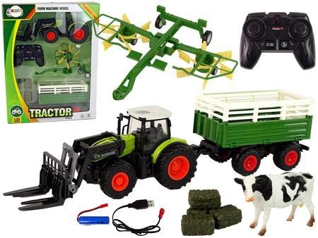 Produktbild Lean Toys Ferngesteuertes Traktor-Set für landwirtschaftliche Maschinen 2,4 G Rechenzubehör