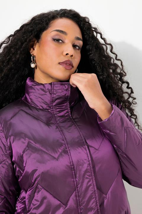 Produktbild Ulla Popken Steppmantel, Two-Tone, Stehkragen, 2-Wege-Zipper (46, 48)