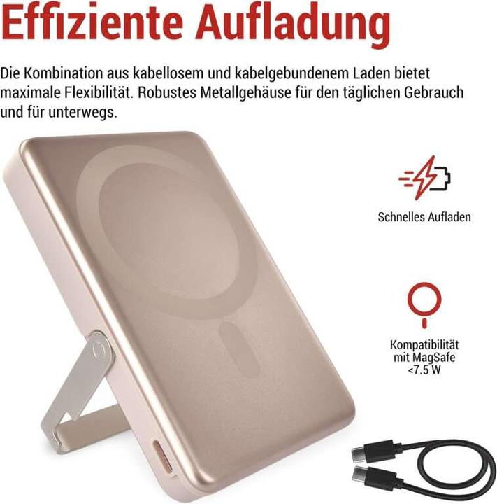 Actual product image Emos POWERBANK WI1031 10000 mAh ROSEGOLD 1xUSB-C (10000 mAh, 20 W, 38.70 Wh)
