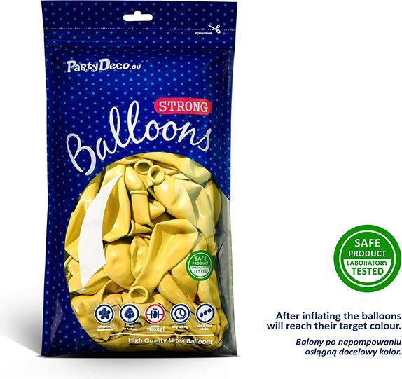 Produktbild Partydeco Strong Balloons 23cm, Metallic Lemon Zest (1 pkt / 100 pc.) (100 x)