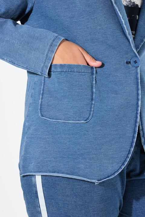 Produktbild Ulla Popken Sweatblazer, Jeansoptik, Reverskragen, Langarm (46, 48)