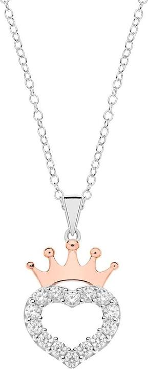 Produktbild Disney Halskette Princess Herz, 925 Sterling Silber (925er Silber, Zirkonia, Synthetisch, 35 - 40.5 cm)