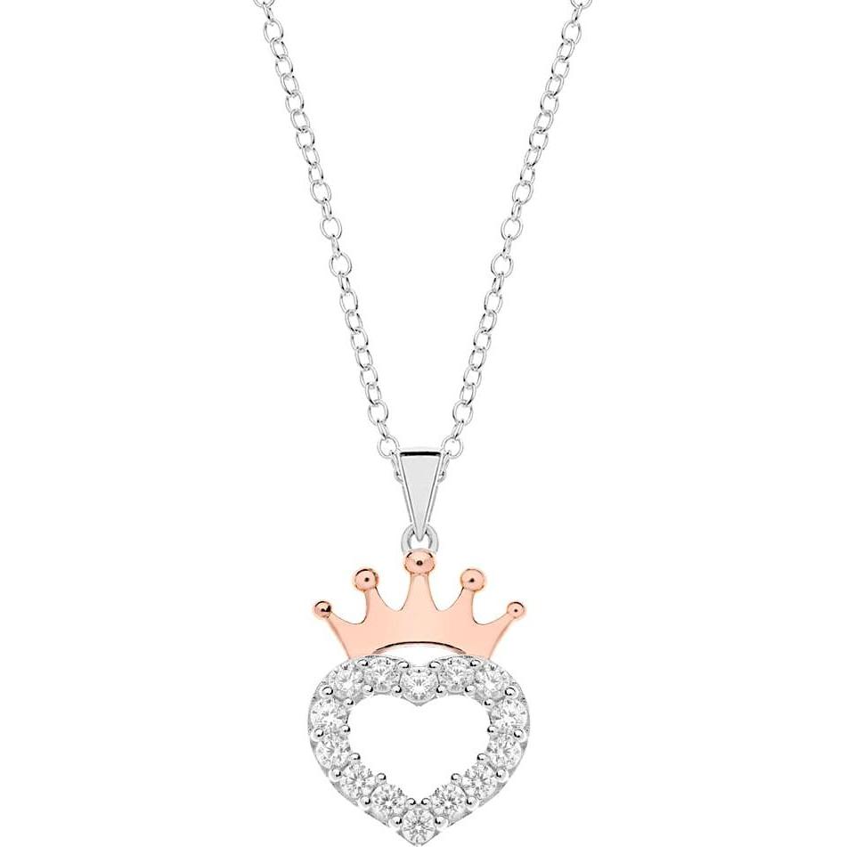 Thumbnail - Disney, Halsschmuck, Halskette Princess Herz, 925 Sterling Silber, (925er Silber, 35 - 40.5 cm)