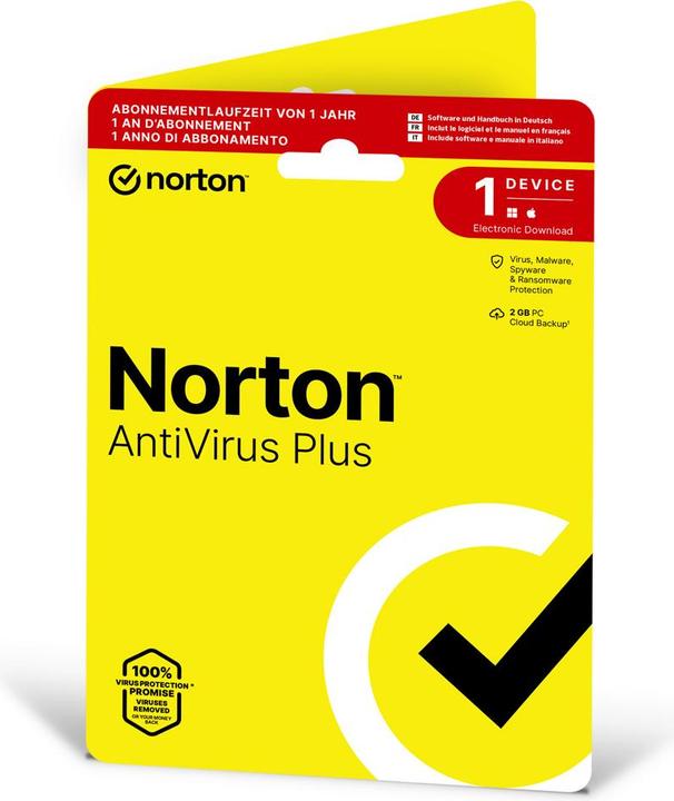 Immagine prodotto Norton AntiVirus Plus Sleeve, 1 anno (1 Utente, 12 mesi)