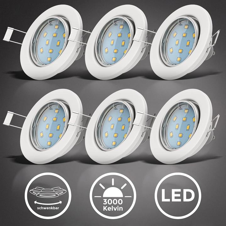 Immagine prodotto B.K.Licht Set di 6 faretti da incasso (250 lm, GU10)
