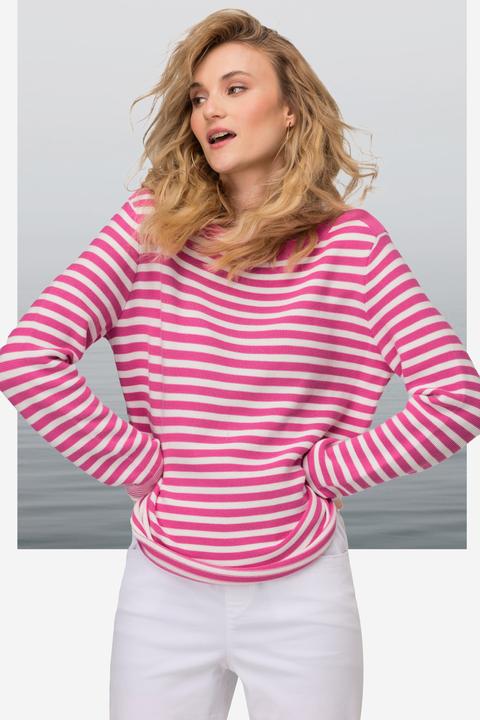 Image du produit Laurasøn Pullover, Feinstrick, Ringel, U-Boot-Ausschnitt, Langarm (M)