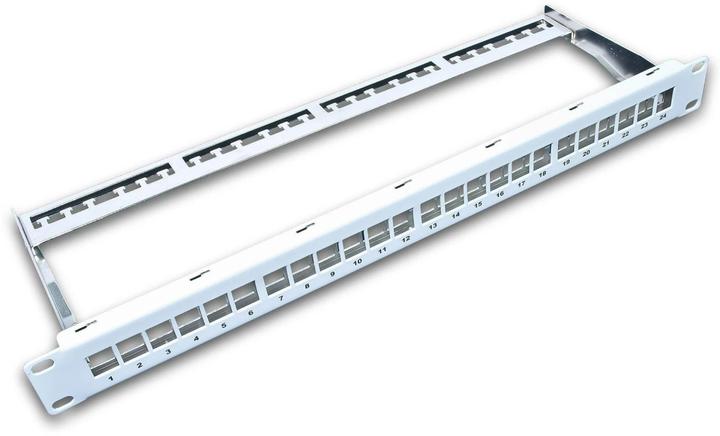 Wirewin Patch panel 24 port, Keystone, 1U 19" rack Grey