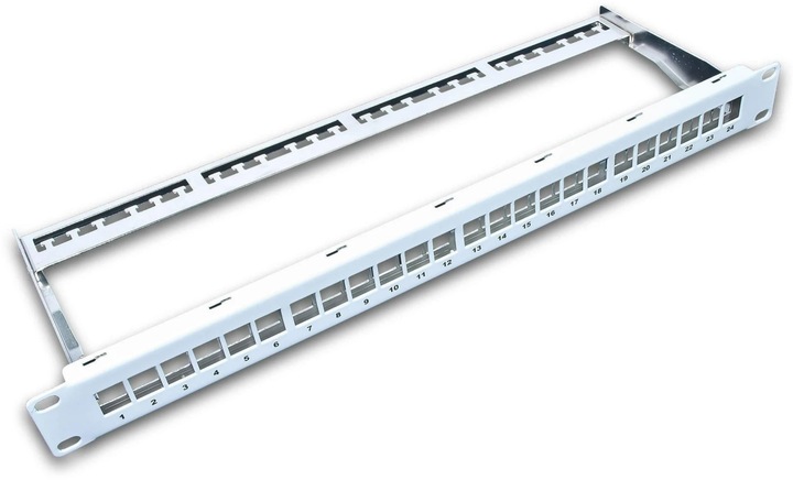 Wirewin Patchpanel 24 Port, Keystone, 1HE 19"-Rack Grau