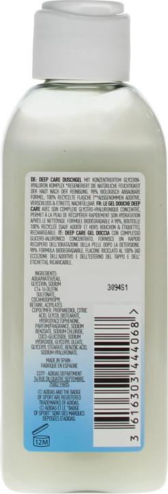Valeurs nutritives et ingrédients MGA Gel douche Deep Care 100ml (100 ml)