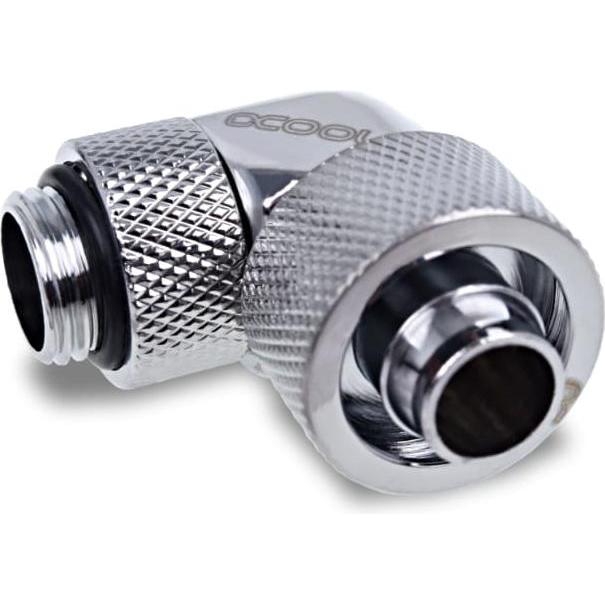 Thumbnail - Alphacool Eiszapfen 16/10mm Anschraubt??lle 90?? drehbar G1/4 - 4pcs Set Chrome, Wasserkühlung Anschluss, Silber