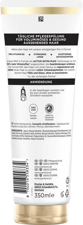 Nährwerte und Zutaten Pantene Pro-V Volumen Pur (350 ml)