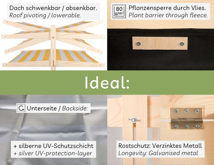 Image du produit Needs&Wants Sandkasten "Sunplaya3" mit Dach und Sitzbänken, Tanne