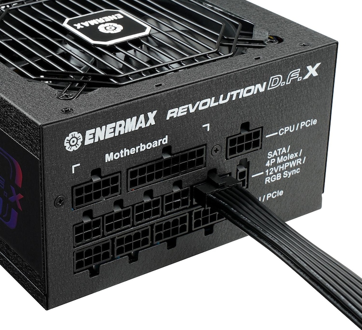 Actual product image Enermax Revolution D.F. X ARGB ATX3.0 PCI-e 5.0 Gaming PC Power Supply 1050W 80Plus Gold Full Modular 2X (1050 W)