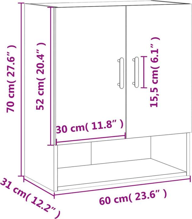 Actual product image vidaXL Wandschrank (31 x 60 x 70 cm)