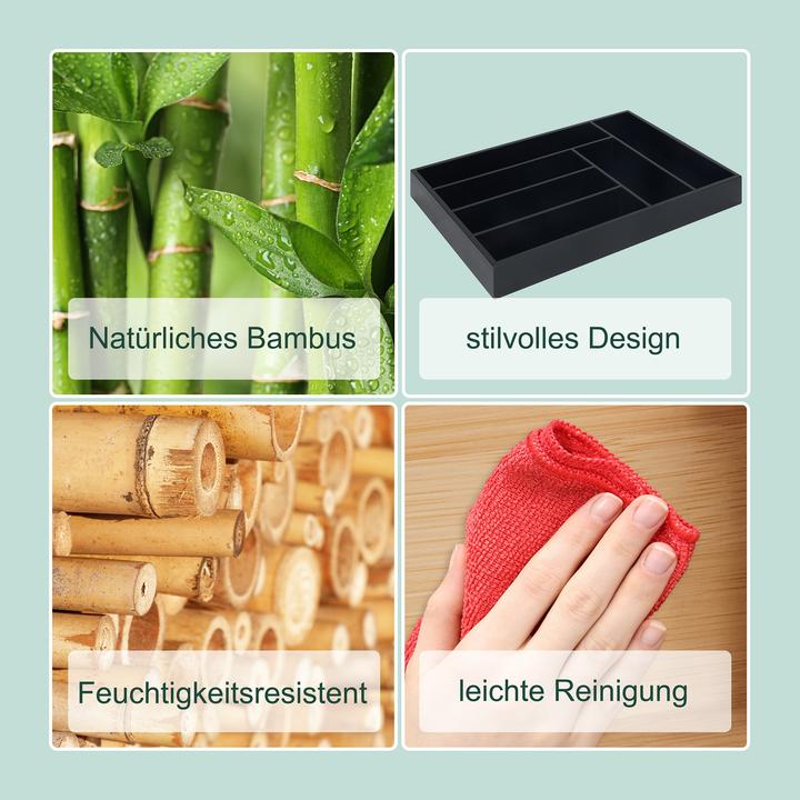 Actual product image Relaxdays Bamboo cutlery tray