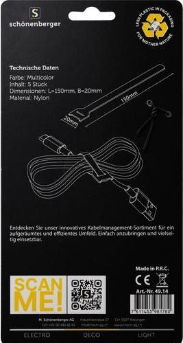 Produktbild Schönenberger Hook&Loop (Klettkabelbinder, 150 mm, 5 Stk.)
