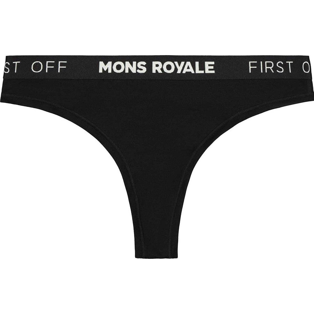Mons Royale, Damen, Funktionsunterhose, Women's Merino Thong (S), Schwarz, S