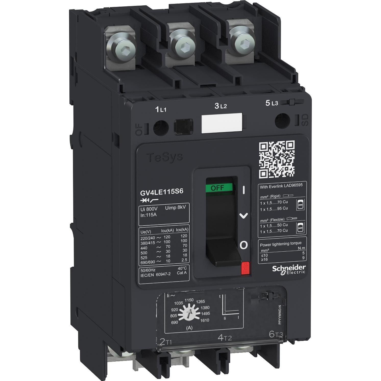 Thumbnail - Schneider Electric, Schutzschalter, GV4LE Mag 25A 50kA lug
