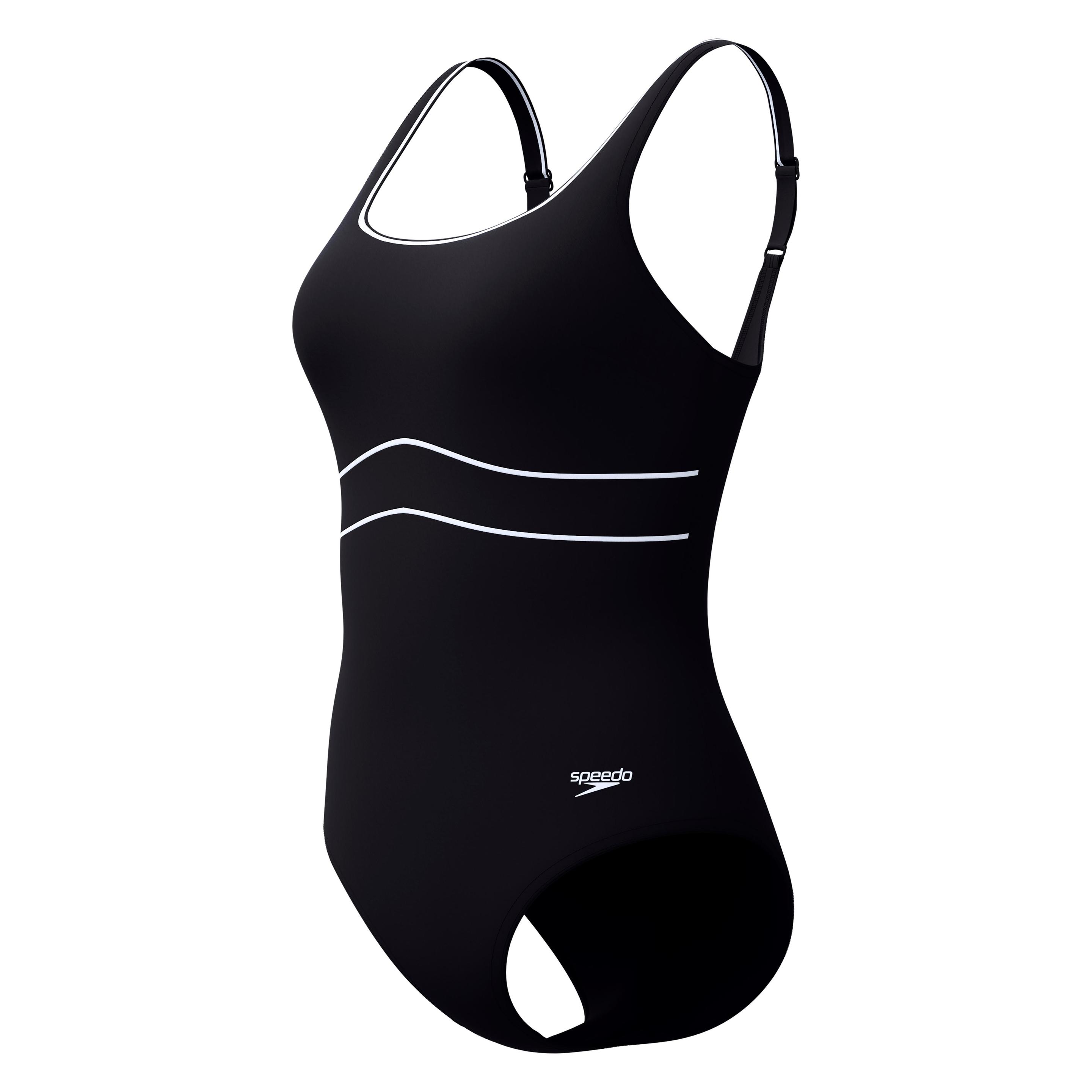 Speedo, Vrouwen, Badpakken, Shaping ContourEclips Zwemshirt, Grijs, Zwart, (42)