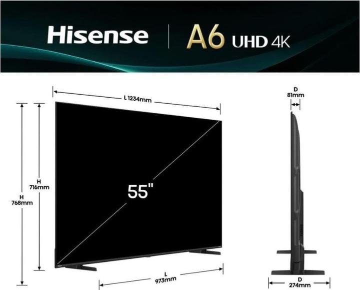 Actual product image Hisense TV 55A6Q (55", LED, 4K)
