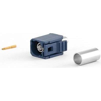 Varia FAKRA-Buchse Typ C für RG58 Kabel, Crimp Version, Elektronikkabel + Stecker, Blau