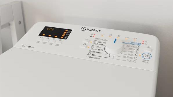 Produktbild Indesit Washing machine BTW S60400 EU/N, C, Top loading, Washing capacity 6 kg, 951 RPM, Depth 60 cm (6 kg, Oben)