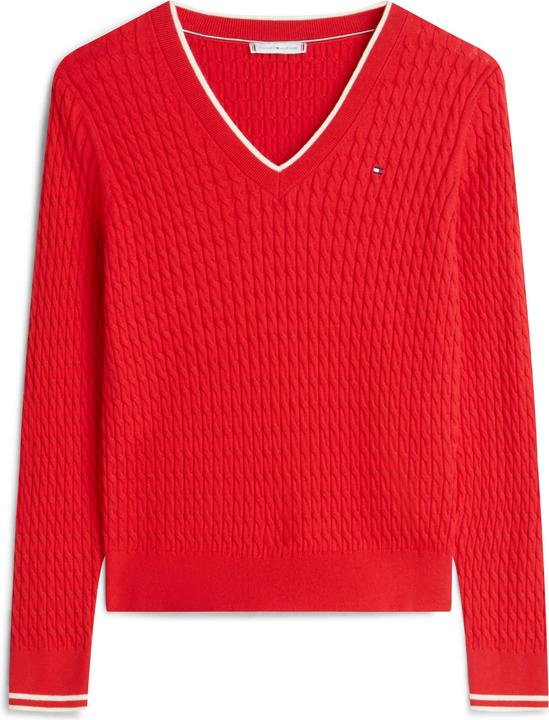Produktbild Tommy Hilfiger Kabelfein GG V-Ausschnitt Langarmpullover (S)