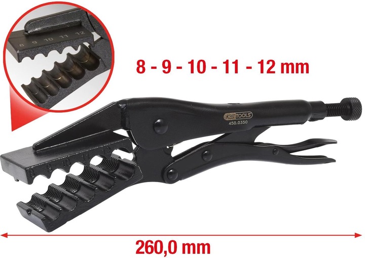 Immagine prodotto KS Tools Pinza a serraggio speciale, manico in metallo, Ø 8 - 12 mm (260 mm)