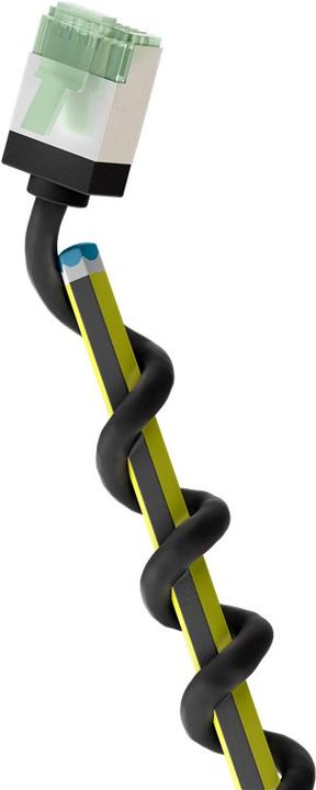 Actual product image Goobay Ultra-flexible CAT 8.1 patch cable, slim, U/FTP, black (U/FTP, CAT8.1, 3 m)