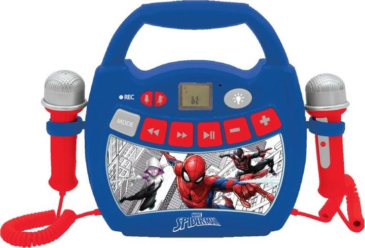 Actual product image Lexibook MP320SPZ Spider-Man Portable Digital Karaoke Player for Kids Microphones, Light Effects