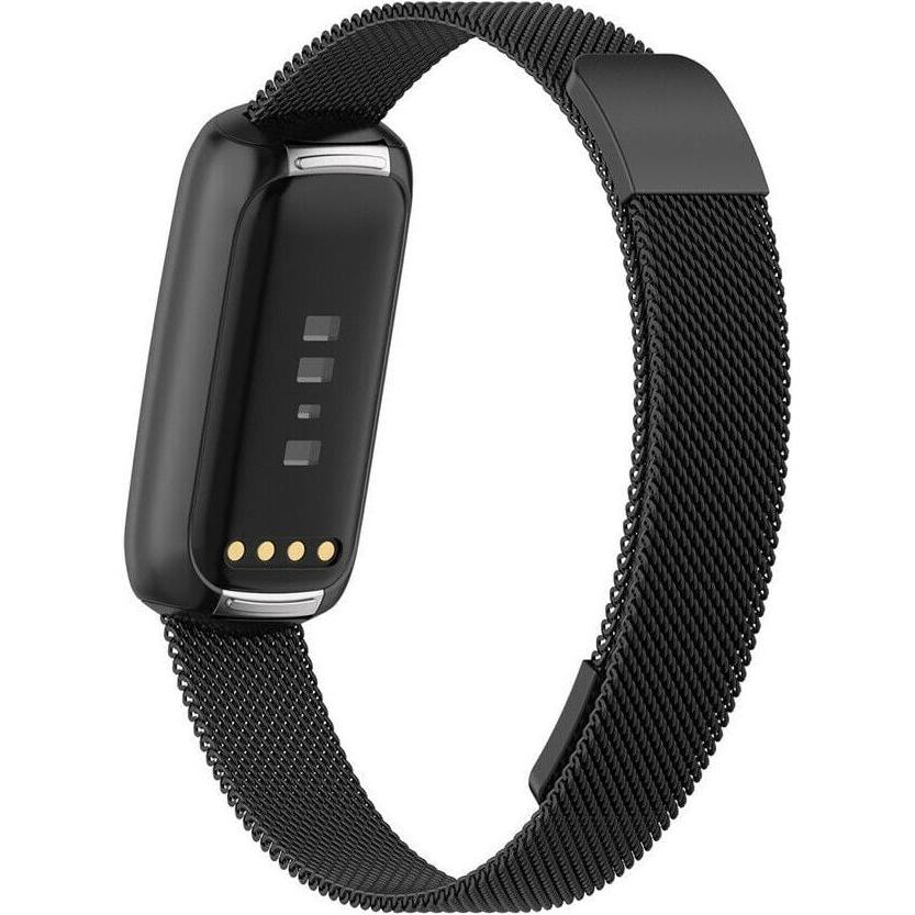 Thumbnail - Strap-it Armband (Geflochtener Stahl, Fitbit Luxe), Uhrenarmband, Schwarz