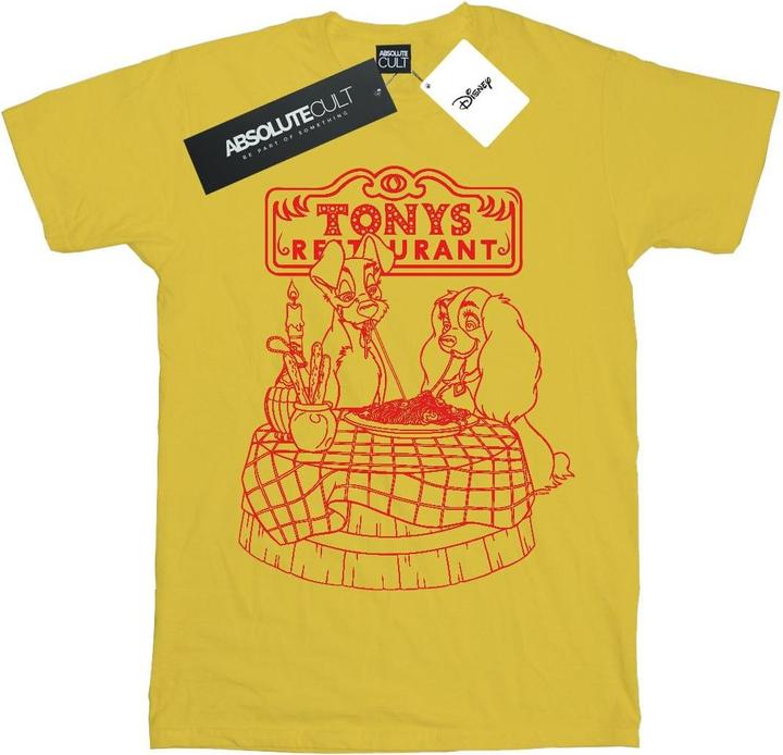 Actual product image Disney Womens/Ladies Lady And The Tramp That's Amore Cotton Boyfriend T-Shirt (3XL)