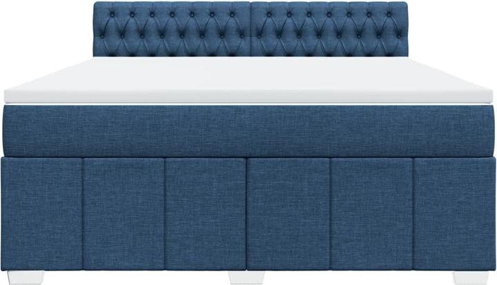 Actual product image vidaXL Boxspringbett Doppelbett Polsterbett Bett Matratze Blau 180x200cm Stoff (180 x 200 cm)