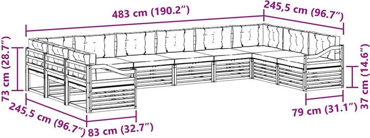 Produktbild vidaXL Outdoor-Sofa