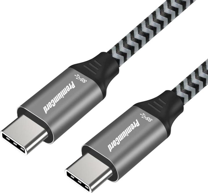 Produktbild PremiumCord Kabel USB 3.2 Gen 1 USB-C male - USB-C male, bavlnÄ›nÃ½ oplet (2 m, USB 3.2 Gen 1, 10 W)