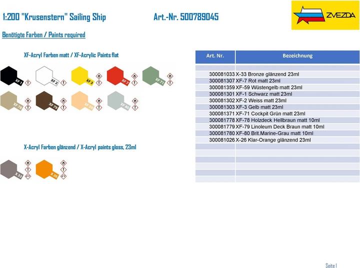 Produktbild Carson 1:200 Krusenstern Sailing Ship