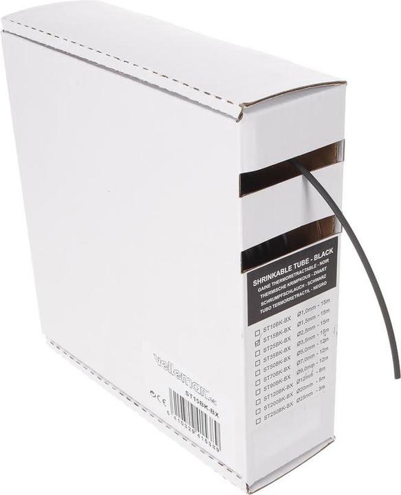 Image du produit Velleman GAINE THERMORÉTRACTABLE 2:1 - 1.5mm - NOIR - 15m (1 x)