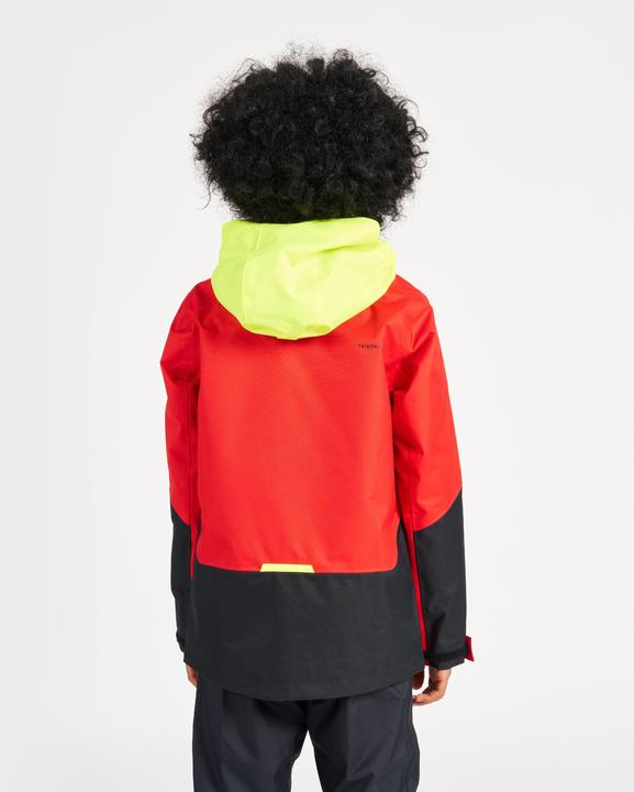 Produktbild Tribord Regenjacke Segeljacke Kinder wasserdicht winddicht - Sailing 300 rot/gelb (122)