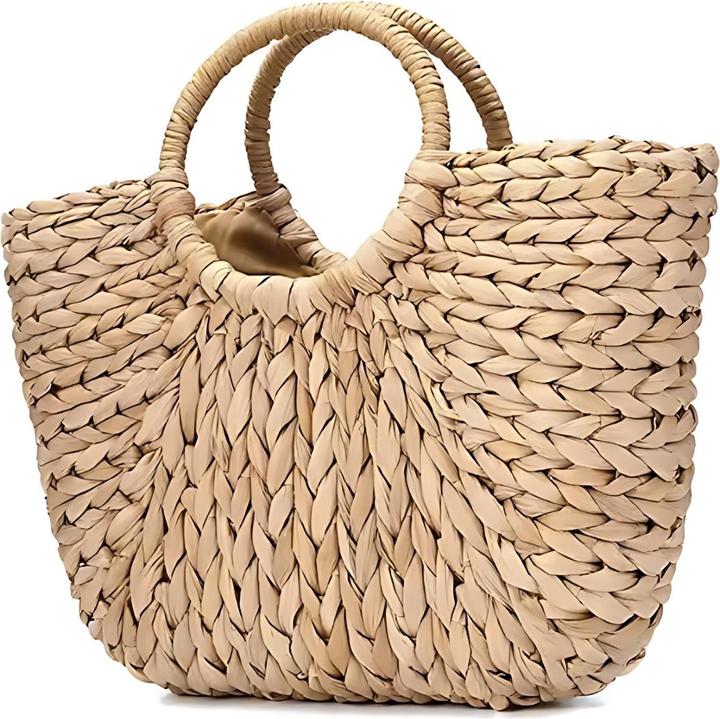 Immagine prodotto Hermex Borsa da spiaggia Borsa di paglia Borsa a mezzaluna Borsa da spiaggia