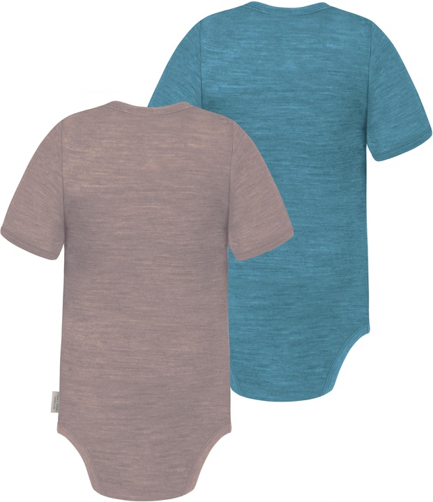 Actual product image Normani Set of 2 baby merino bodysuit short sleeves "Tauranga" - 9293 (62)