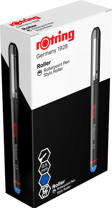 Image du produit Rotring Rollerpoint 0.5 boîte de 12 (Bleu, Noir, 12 x)